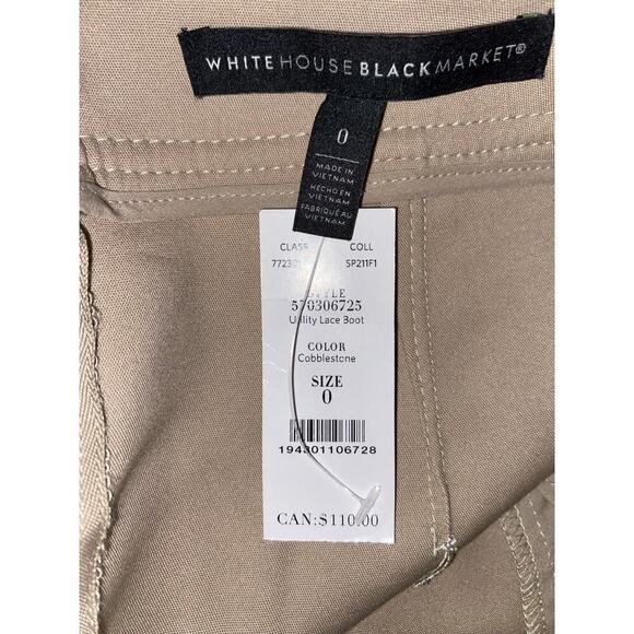 NWT size 0 Utility Lace Boot Cobblestone Tan WHBM WHITE HOUSE BLACK MARKET Skirt - Picture 10 of 11